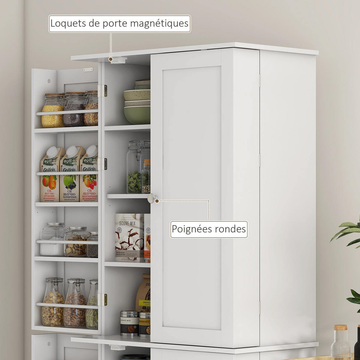 MEHRZWECKSCHRANK DE-11136 Verstellbare Böden Weiß - Weiß, Holzwerkstoff (35/166/60cm) - ComfortXL