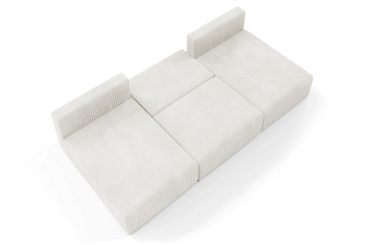 WOHNLANDSCHAFT Natalia - Creme, Holzwerkstoff/Textil (304/85/149cm) - Fun Möbel