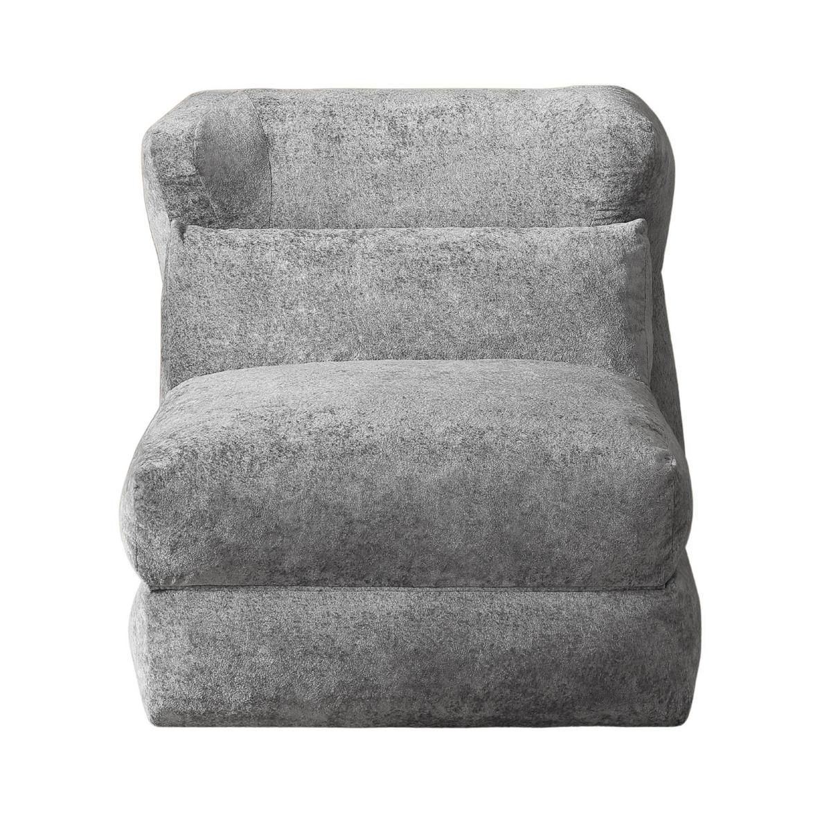 LOUNGE SESSEL Chenille Optik umwandelbar zum Liegestuhl - Grau, Textil (90/86/118cm) - Urban Meuble