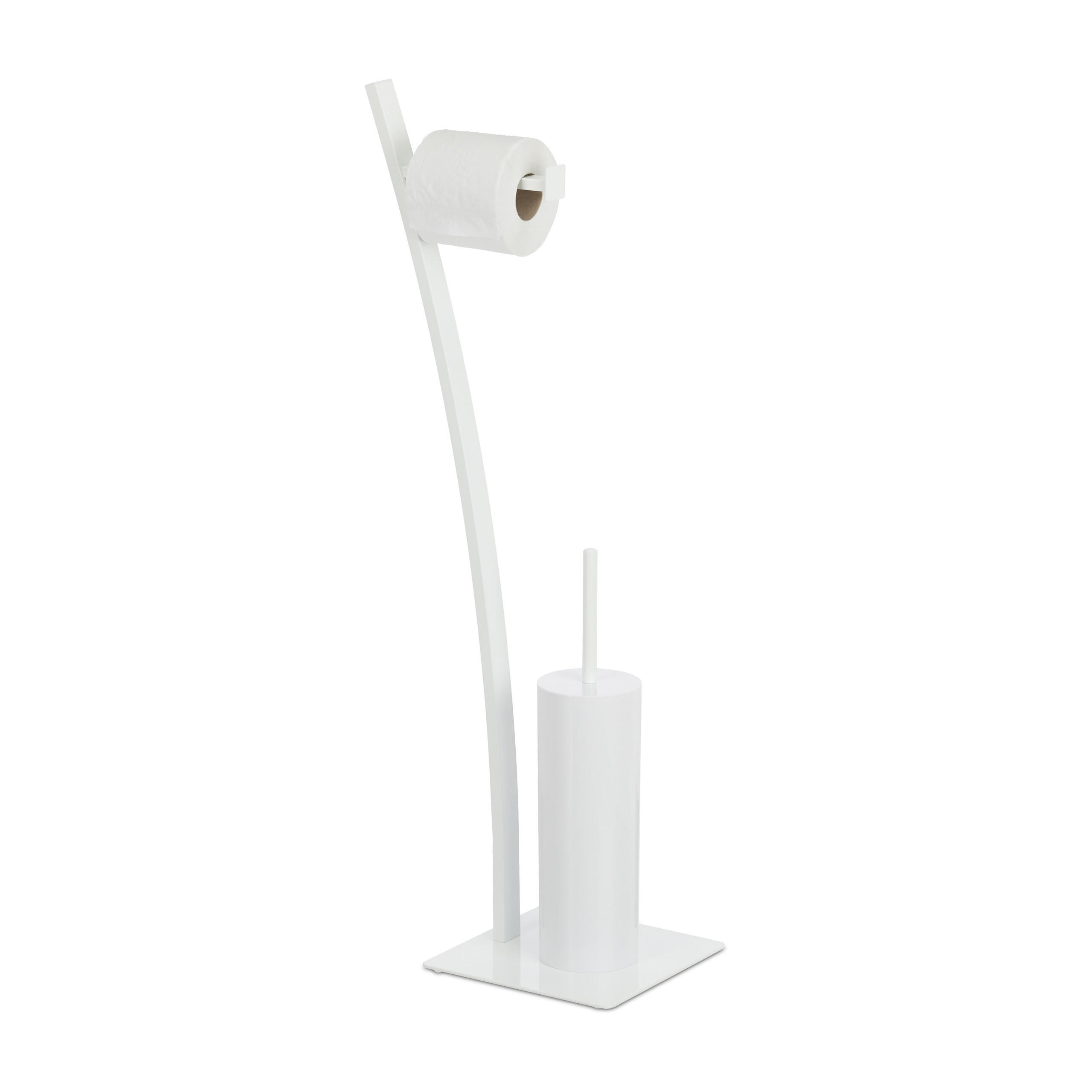 WC-GARNITUR - Weiß, Metall (29/78/20cm) - Relaxdays