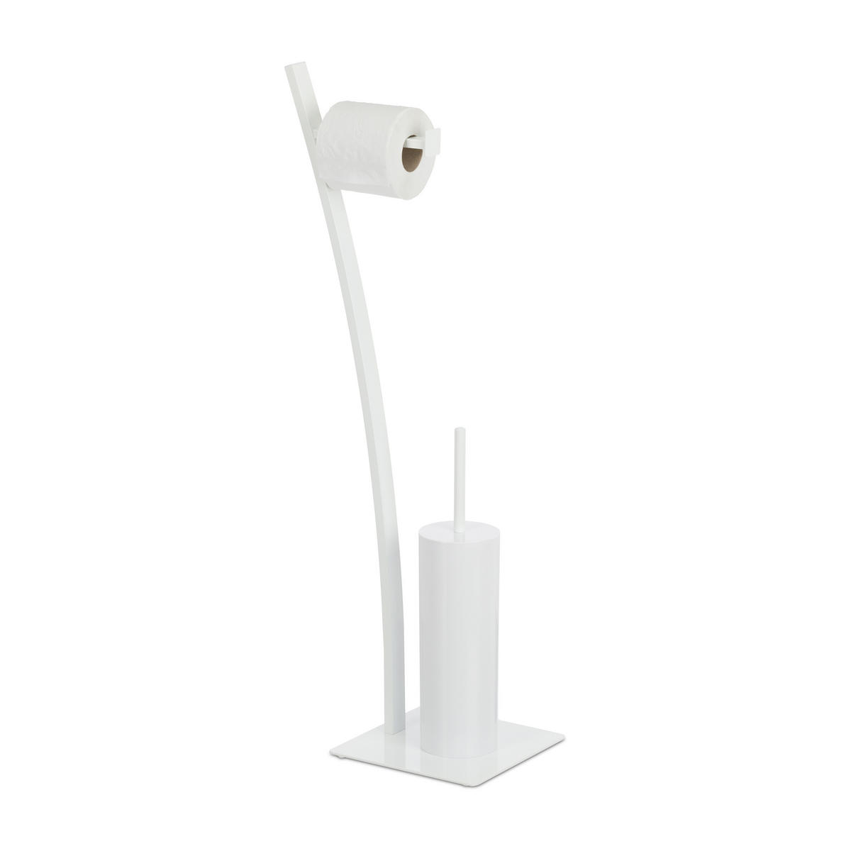 WC-GARNITUR - Weiß, Metall (29/78/20cm) - Relaxdays