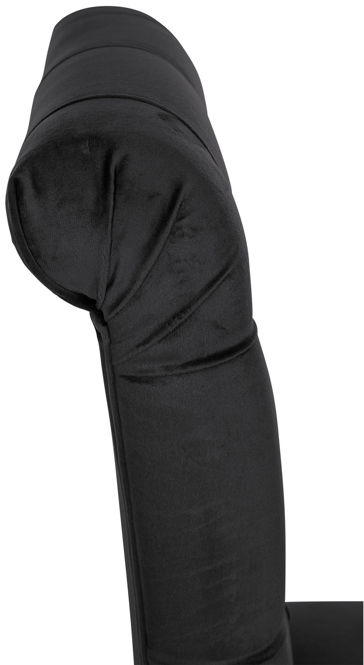 STUHL 2er Set Samt schwarz - Walnussfarben/Schwarz, Holz/Textil (45/98/63cm) - CLP