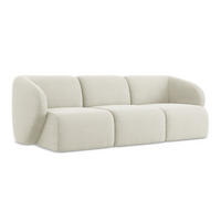 3-SITZER SOFA Bouclé Stoff Beige - Sandfarben/Schwarz, Holzwerkstoff/Kunststoff (244/75/94cm) - LaMiaSofa