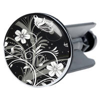 WASCHBECKENSTÖPSEL White Flower - Schwarz, Kunststoff/Metall (4/7/7cm) - Sanilo
