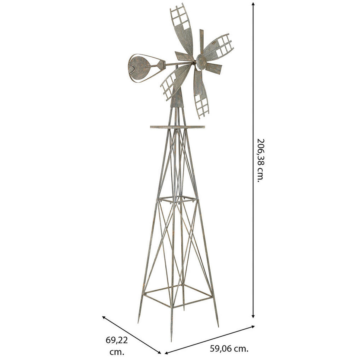 DEKORATIVE FIGUR, 69x59x175cm - Grau, Metall (69.22/175.26/59.06cm) - Wanderlust