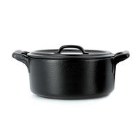 KASSEROLLE MIT DECKEL 45CL OVAL Gusseisenoptik - Schwarz, Keramik (12.2cm) - Revol Porcelaine France