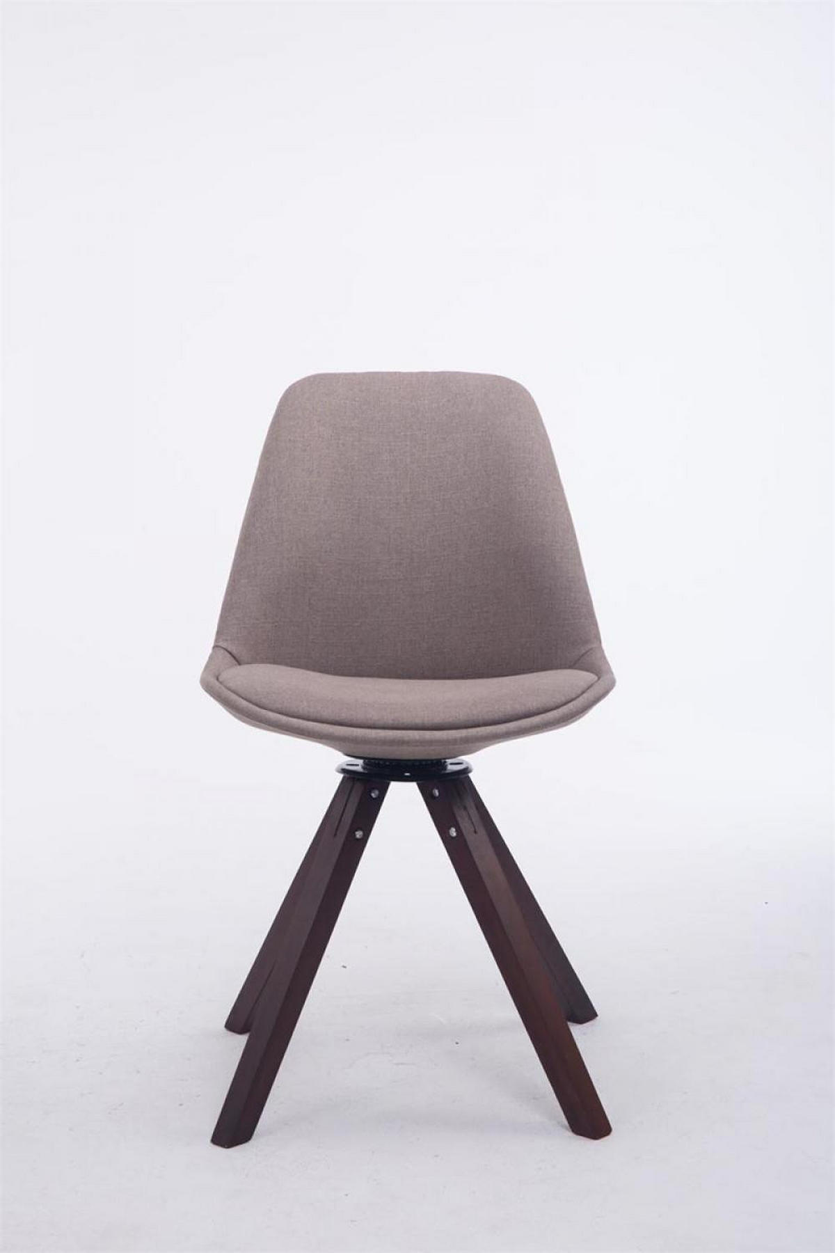 DREHSTUHL Stoff taupe - Taupe/Walnussfarben, Holz/Textil (48/84/56cm) - CLP