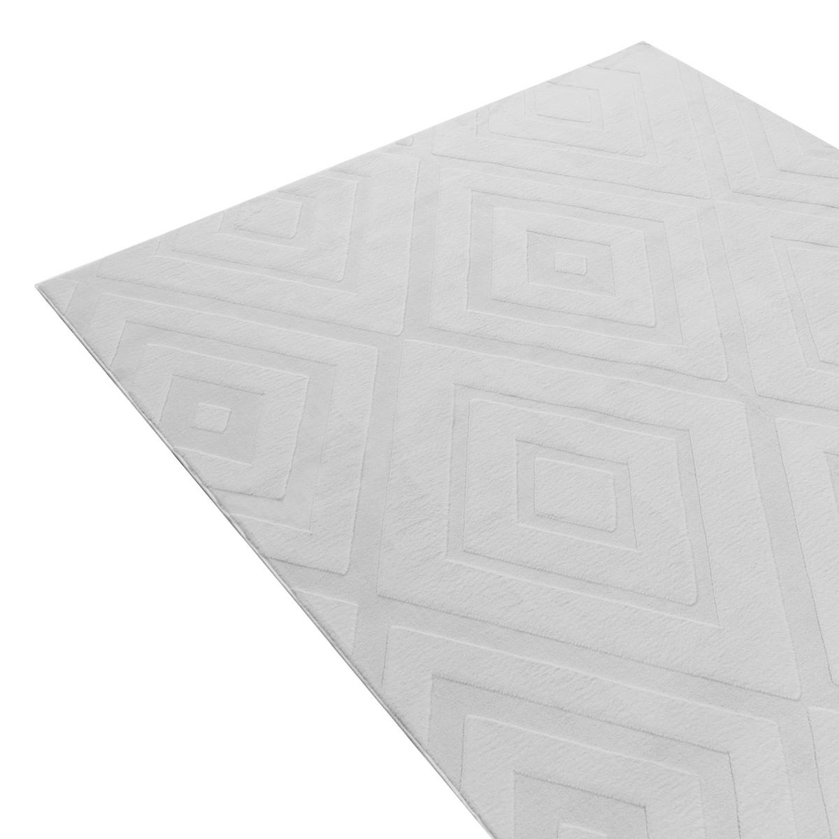 TEPPICH Hellgrau 160/160 cm Borah - Hellgrau/Grau, Textil (160/160cm) - Beliani