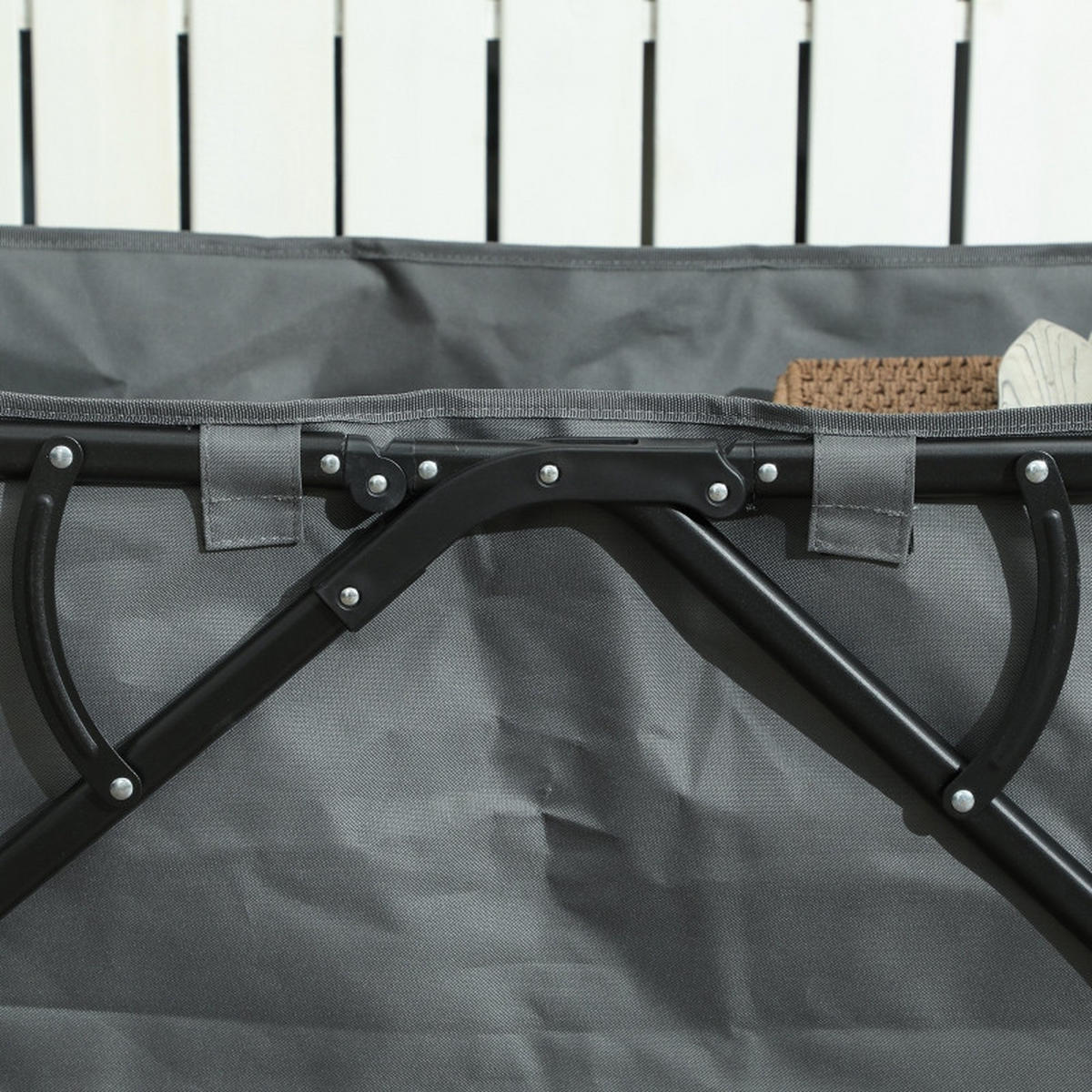GARTENKARRE aus Polyester 100x55x56 cm in Dunkelgrau mit Faltbar - Dunkelgrau, Metall (55/56/100cm) - Modfu