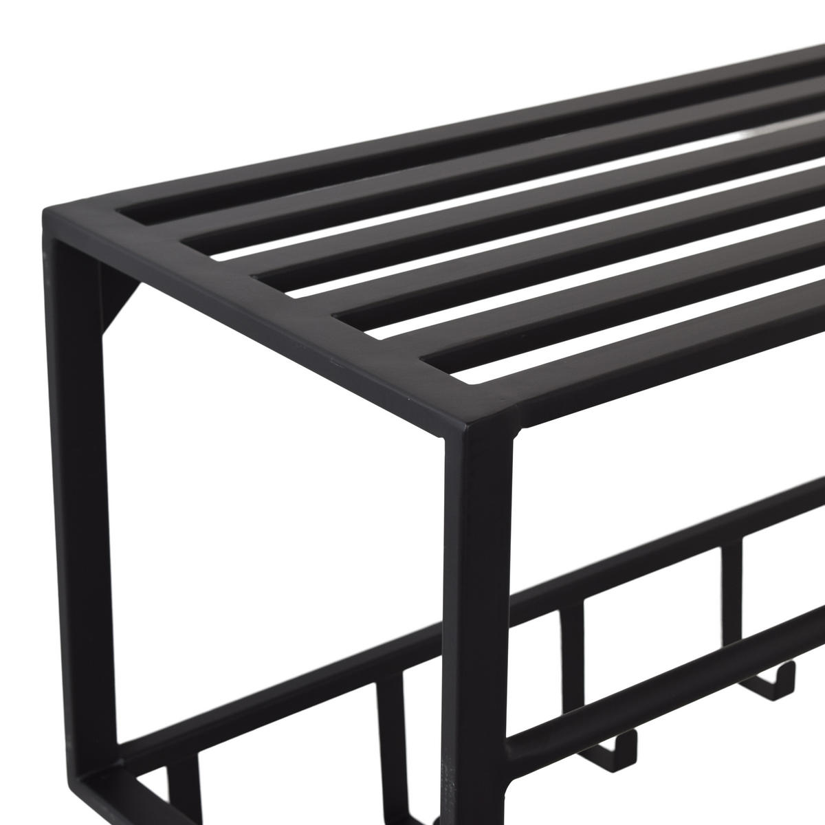 KLEIDERABLAGE Ary Schwarz - Schwarz, Metall (80/40/30cm) - LOFT42