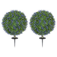 KÜNSTLICHER 2er-Set Lavendel 60 cm mit UV Schutz - Multicolor, Kunststoff (60cm) - HOMCOM