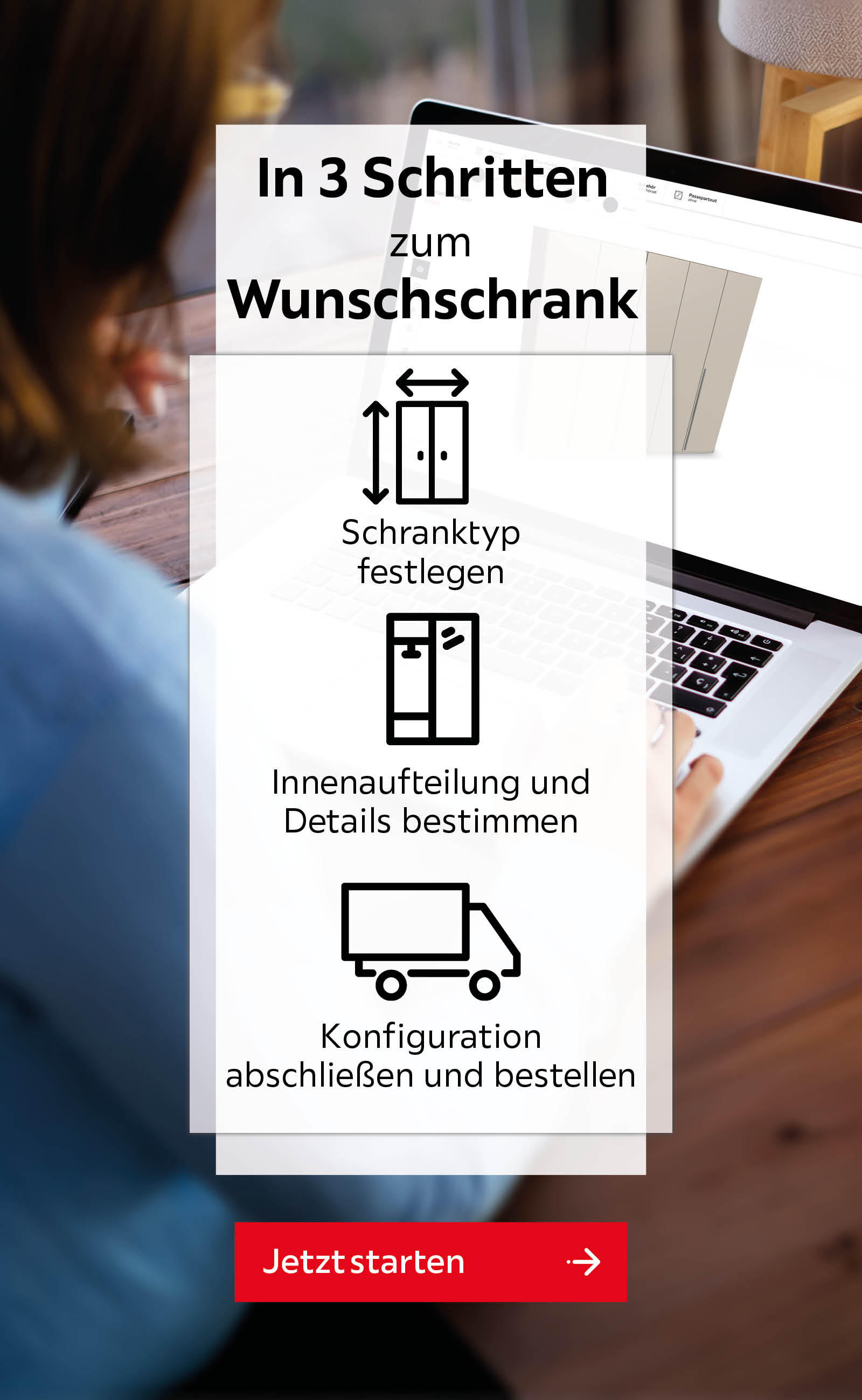 In 3 Schritten zum Wunschschrank