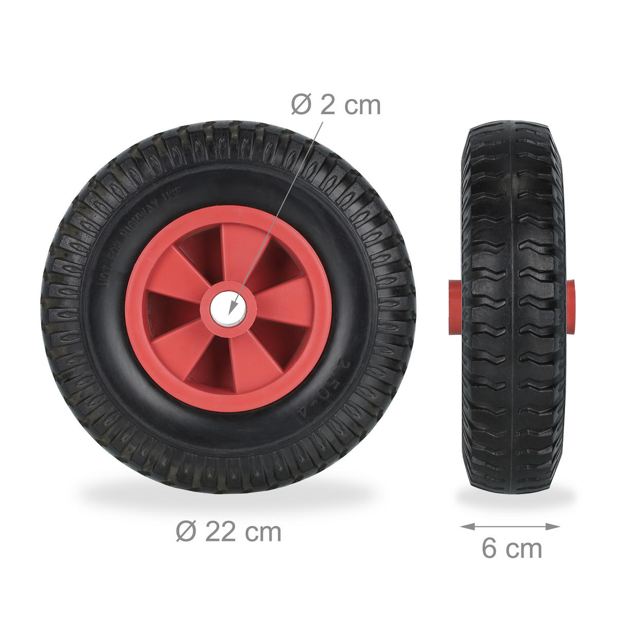 2xSCHUBKARRENRAD - Multicolor, Kunststoff (22/22/7.5cm) - Relaxdays