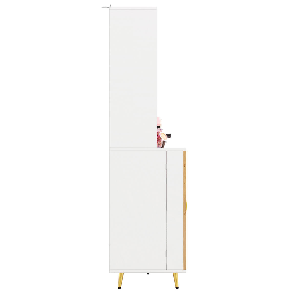 GESCHIRRSCHRANK aus MDF 120x40x170cm in Weiß mit LED & Steckdose - Weiß, Holzwerkstoff (120/170/40cm) - Modfu