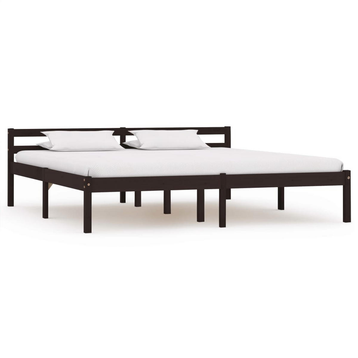 MASSIVHOLZBETT Dunkelbraun Kiefer 160x200 cm - Braun, Holz - furnicato