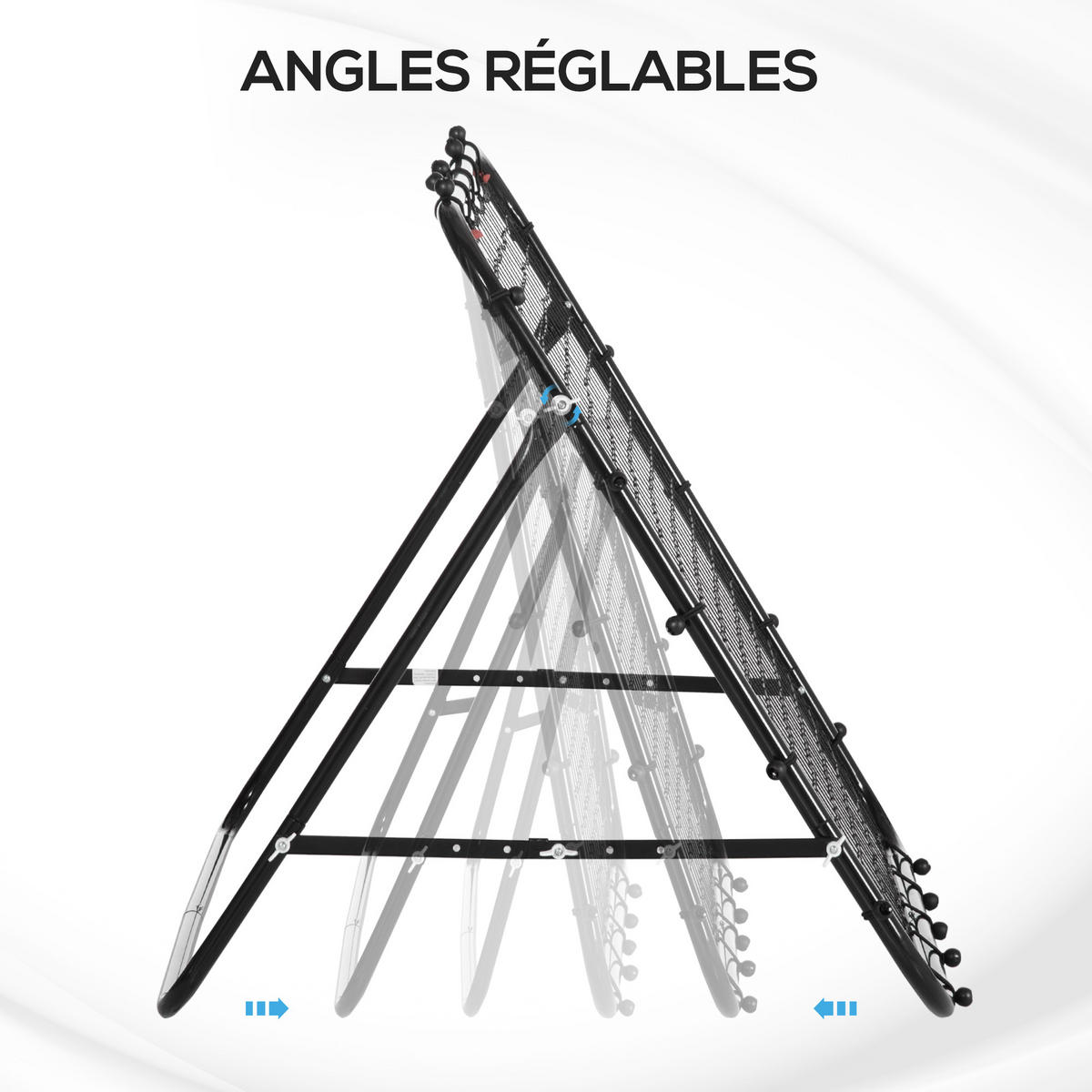 REBOUNDER DE-18599 verstellbarer Winkel mit 20 elastischen Seilen - Schwarz, Metall (80/96cm) - ComfortXL
