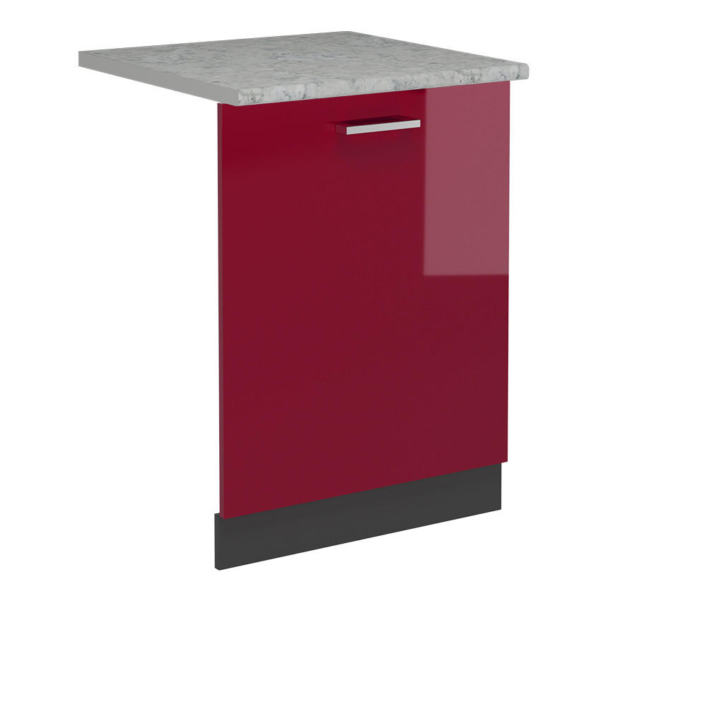 GESCHIRRSPÜLBLENDE R-Line Rot Hochglanz 60 cm , AP Marmor - Anthrazit/Rot, Holzwerkstoff (60/81.8/1.6cm) - Vicco