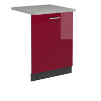 GESCHIRRSPÜLBLENDE R-Line Rot Hochglanz 60 cm , AP Marmor - Anthrazit/Rot, Holzwerkstoff (60/81.8/1.6cm) - Vicco