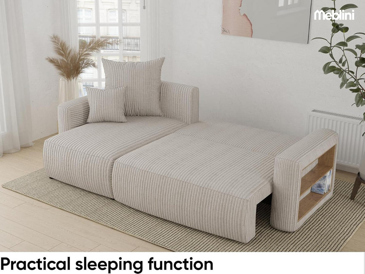 ECKSOFA SOLARIS L - Blau/Creme, Holzwerkstoff (238/142cm) - Meblini