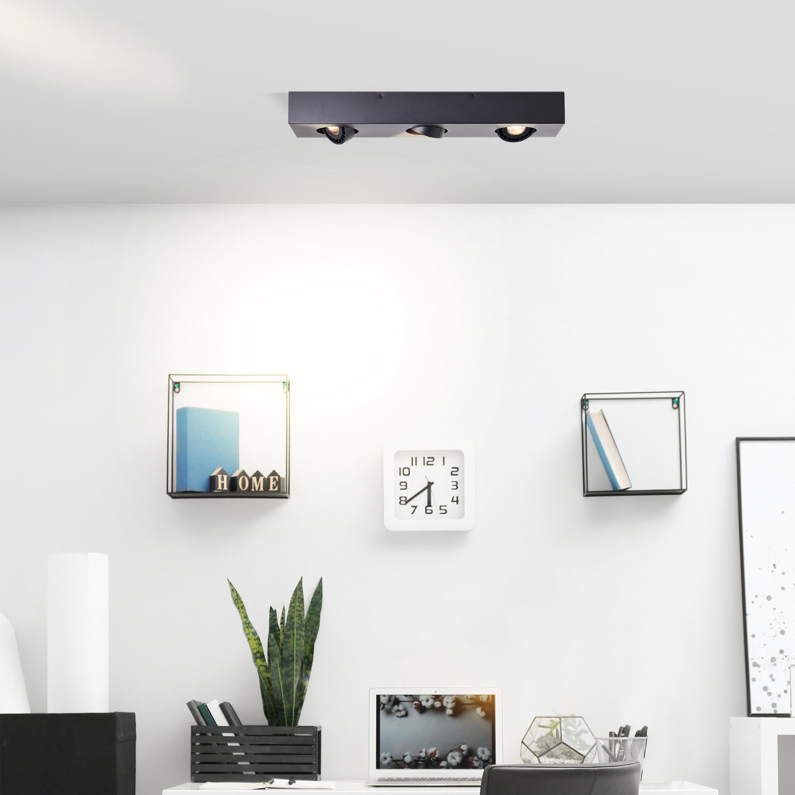 Thumbnail - Brilliant Deckenleuchte, Schwarz, Metall, 60x9x15 cm, Lampen & Leuchten, Innenbeleuchtung, Deckenleuchten