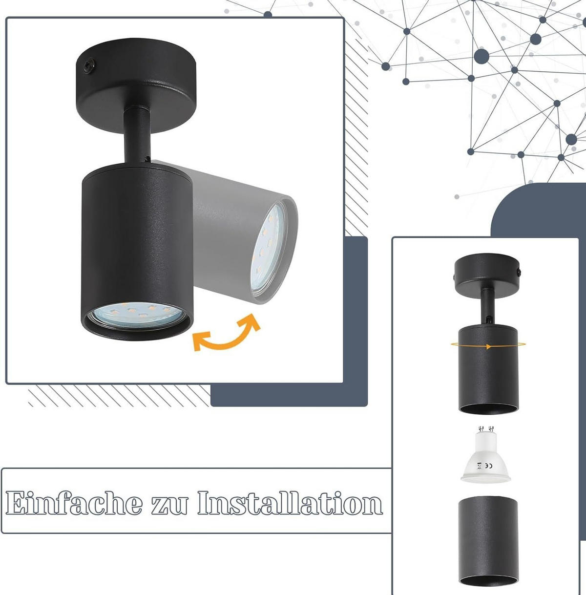 STRAHLER Freiheit 1-flammig 6/6/14 cm - Schwarz, Metall (6/6/14cm) - Nettlife