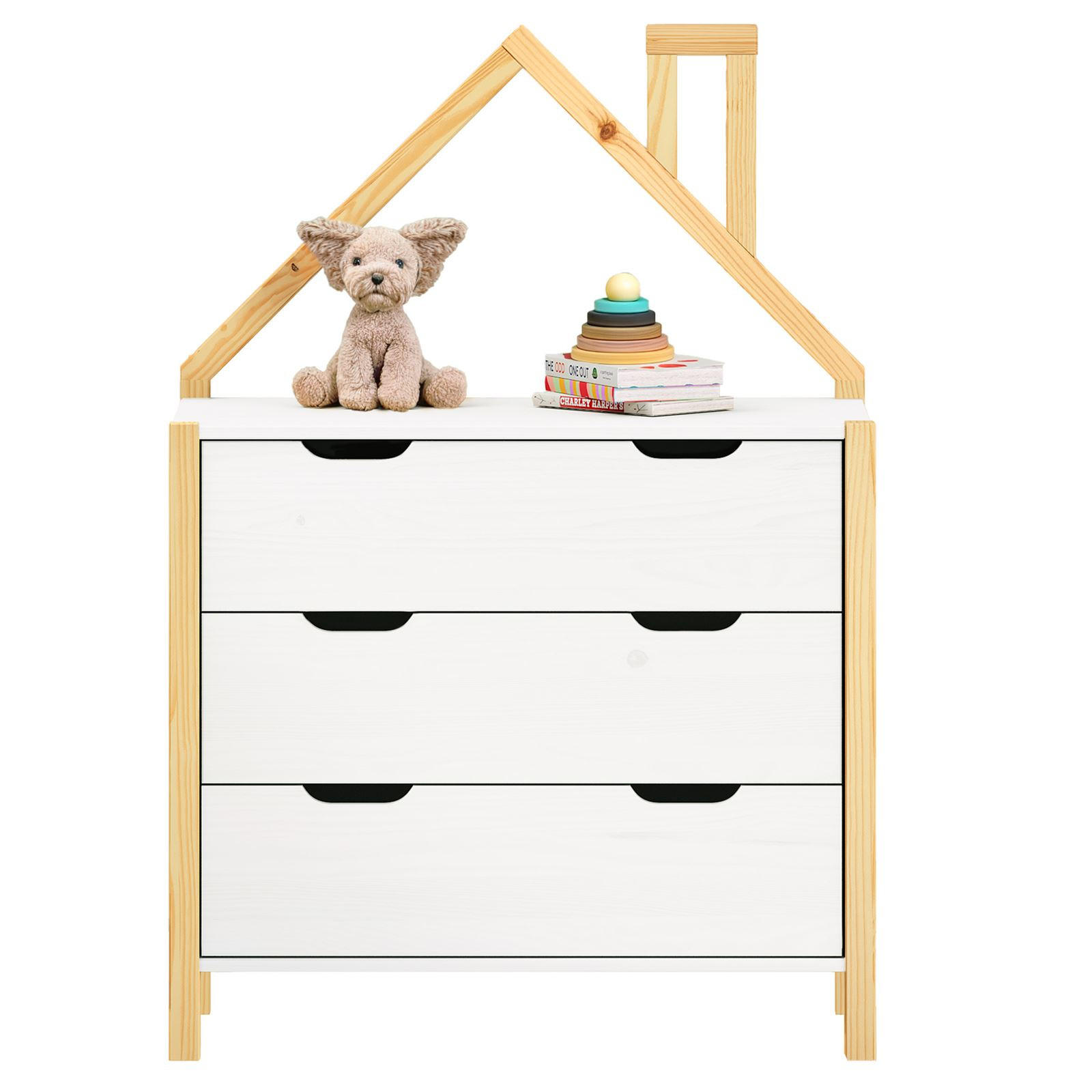 KOMMODE ELANO natur/weiß - Naturfarben/Weiß, Holz (83/120/41cm) - IDIMEX