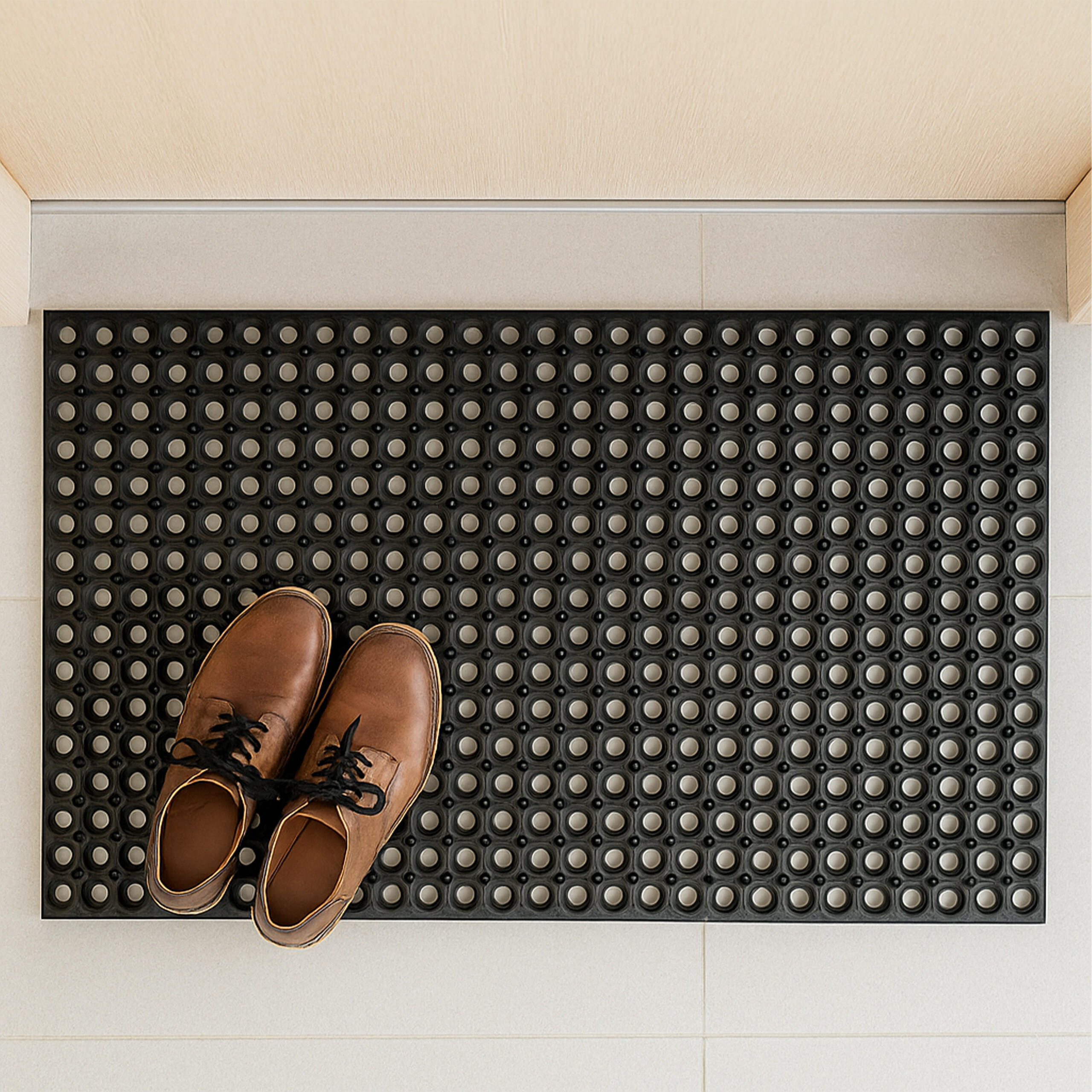 FUßMATTE - Schwarz, Kunststoff (100/50cm) - Relaxdays