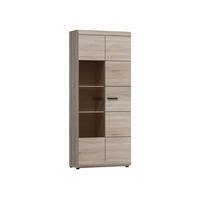 VITRINE Link Eiche Sonoma 80 / 37 / 194cm - Braun/Sonoma Eiche, Holz/Holzwerkstoff (80/194/37cm) - Feldmann-Wohnen