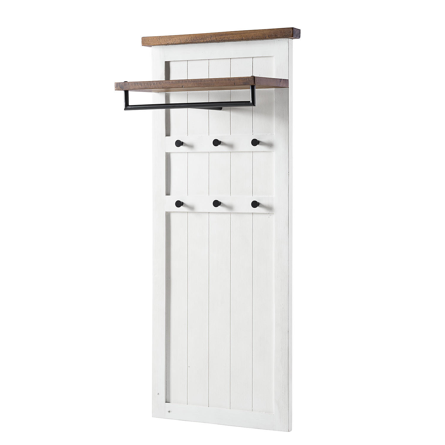 GARDEROBENPANEEL - Kiefer massiv / Metall - Kieferfarben, Holz (65/149/6cm) - home24