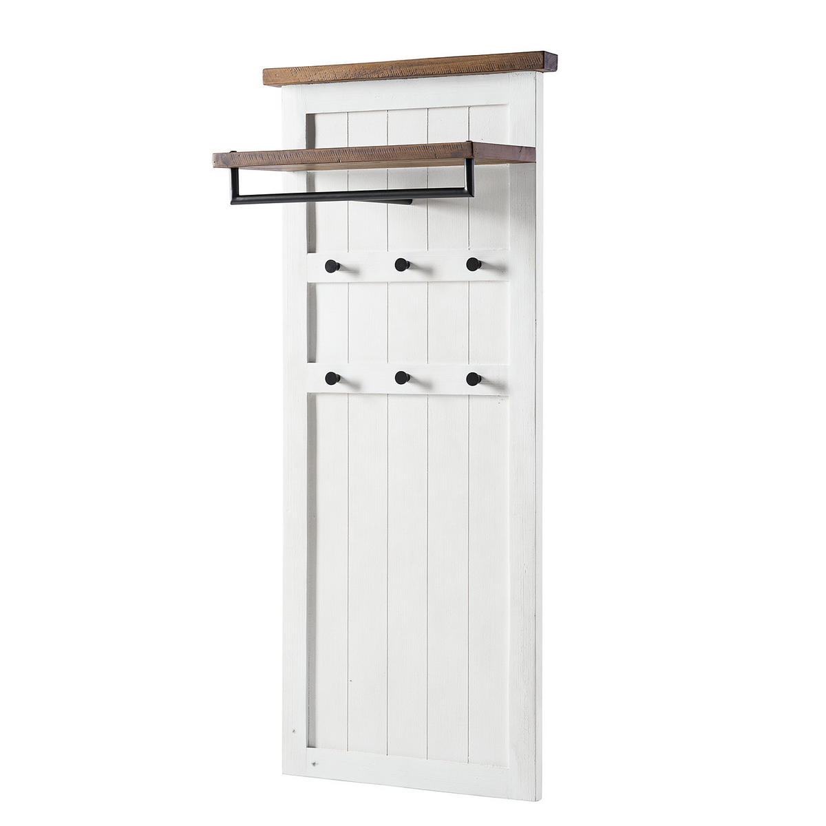 GARDEROBENPANEEL - Kiefer massiv / Metall - Kieferfarben, Holz (65/149/6cm) - home24
