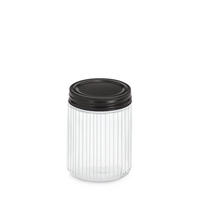 GLASBEHÄLTER geriffelt mit Metalldeckel - Transparent, Glas (7.5/10/7.5cm) - ZELLER