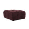 POUF Samt Stoff Rot - Weinrot/Schwarz, Holzwerkstoff/Kunststoff (75/41/90cm) - Makamii