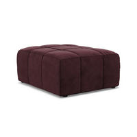 POUF Samt Stoff Rot - Weinrot/Schwarz, Holzwerkstoff/Kunststoff (75/41/90cm) - Makamii