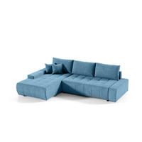 ECKSOFA Vogar In Aston - Hellblau, Holzwerkstoff/Textil (265/185cm) - Fun Möbel