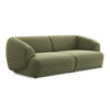 4-SITZER-SOFA Samt Stoff Grün - Schwarz/Olivgrün, Kunststoff/Textil (232/81/98cm) - Makamii