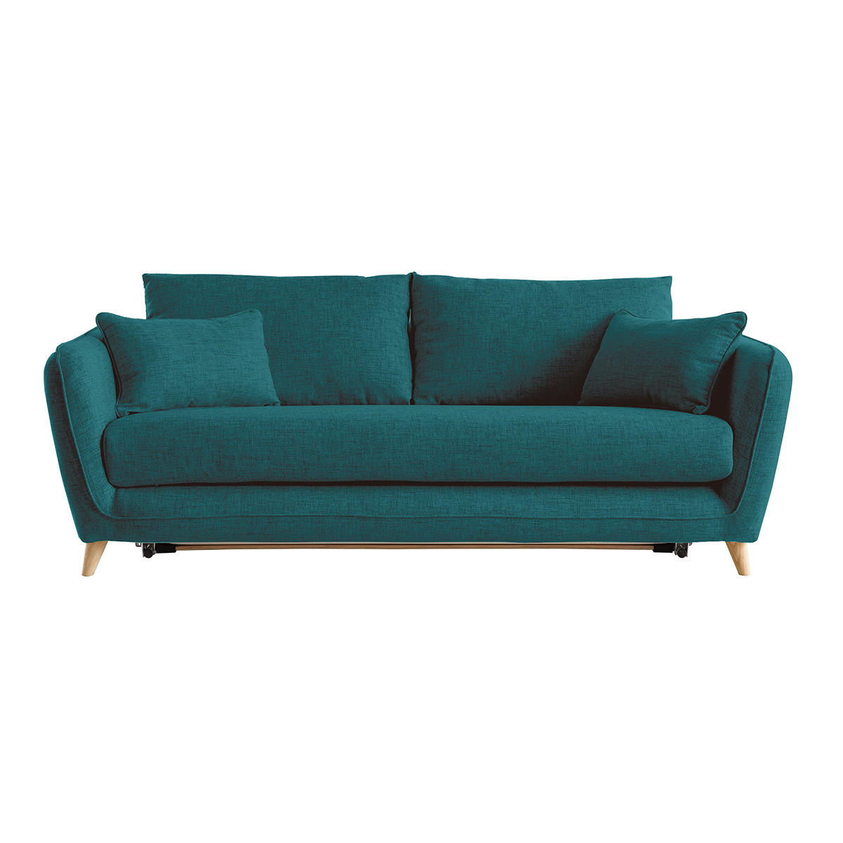 SOFA Skandinavisch 3-Sitzer Pfauenblau CREEP - Blau, Textil (103/81/201cm) - Miliboo
