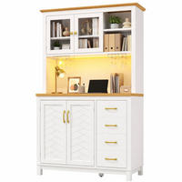 BUFFETSCHRANK mit LED 105,5x40x180 cm MDF Weiß - Weiß, Holzwerkstoff (40/180/105.5cm) - Meubliv