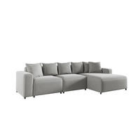 ECKSOFA Megan In Salvador - Hellgrau, Holzwerkstoff/Textil (331/165cm) - Fun Möbel