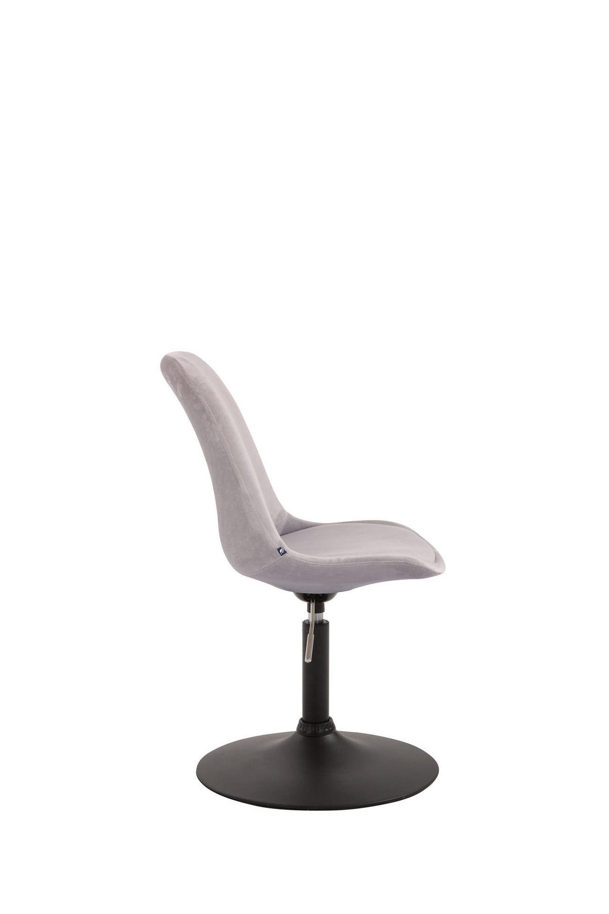 ESSZIMMERSTUHL Samt grau - Schwarz/Grau, Textil/Metall (48/76/57cm) - CLP