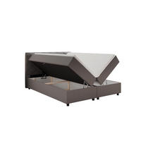 BOXBETT Diamaro 160x200 cm mit Bettkasten und Topper - Dunkelgrau - Grau, Holz (160/200cm) - Panda Möbel