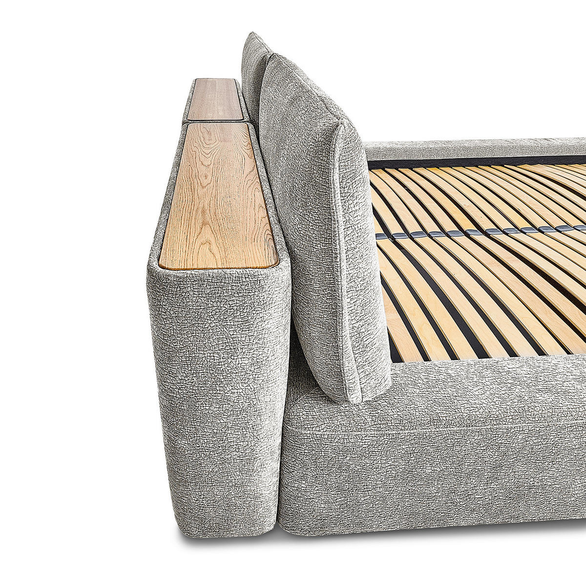 POLSTERBETT - Silberfarben, Textil (160/200cm) - home24