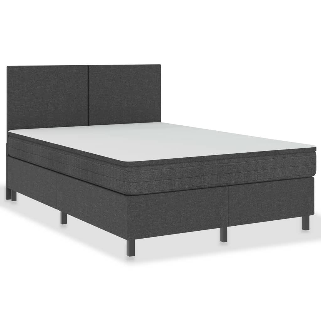 BOXSPRINGBETT Dunkelgrau Stoff 160/200 Cm - Grau, Textil (160/200cm) - vidaXL