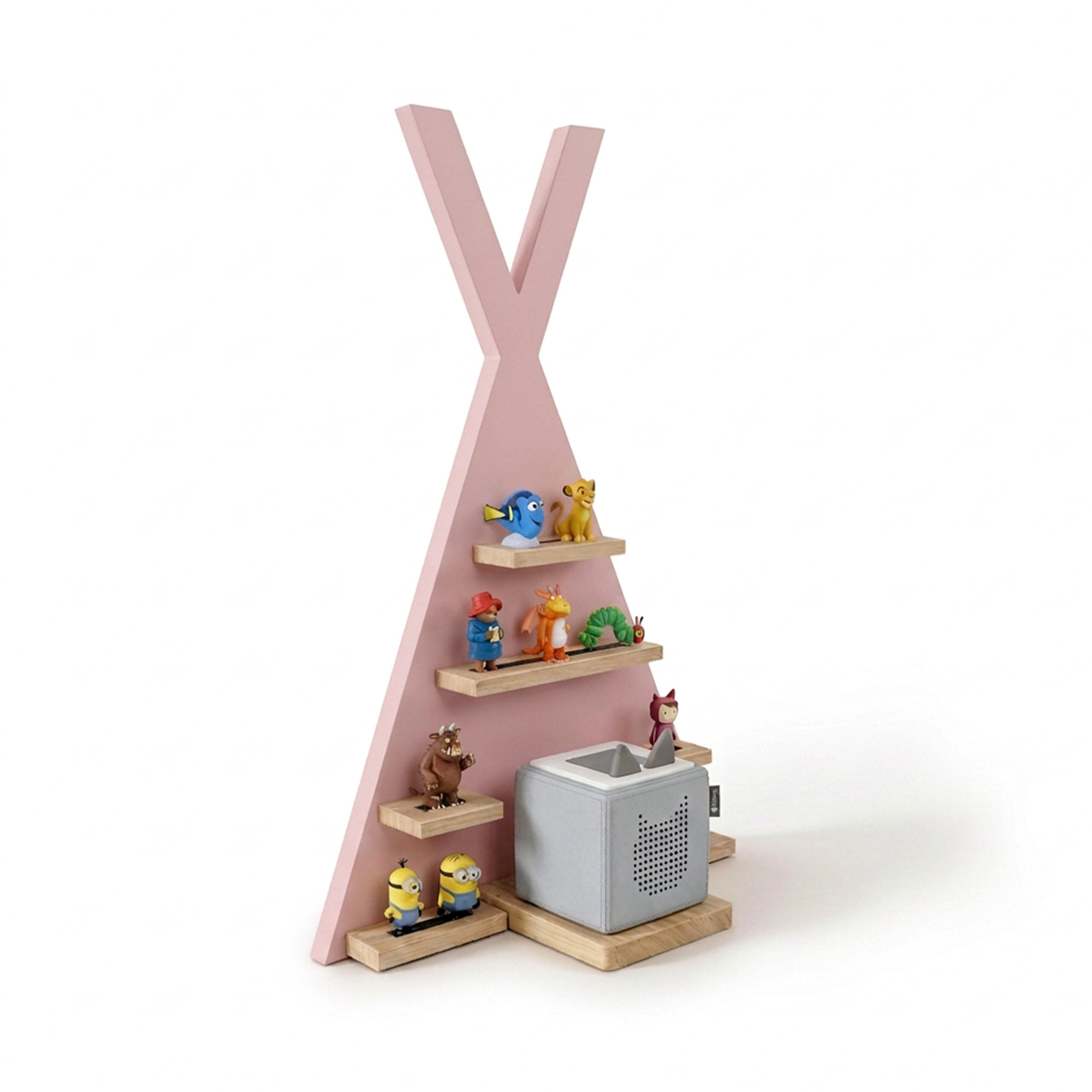 WANDREGAL Rosa für Toniebox - Rosa, Holz/Holzwerkstoff (49/69/9cm) - Relaxdays