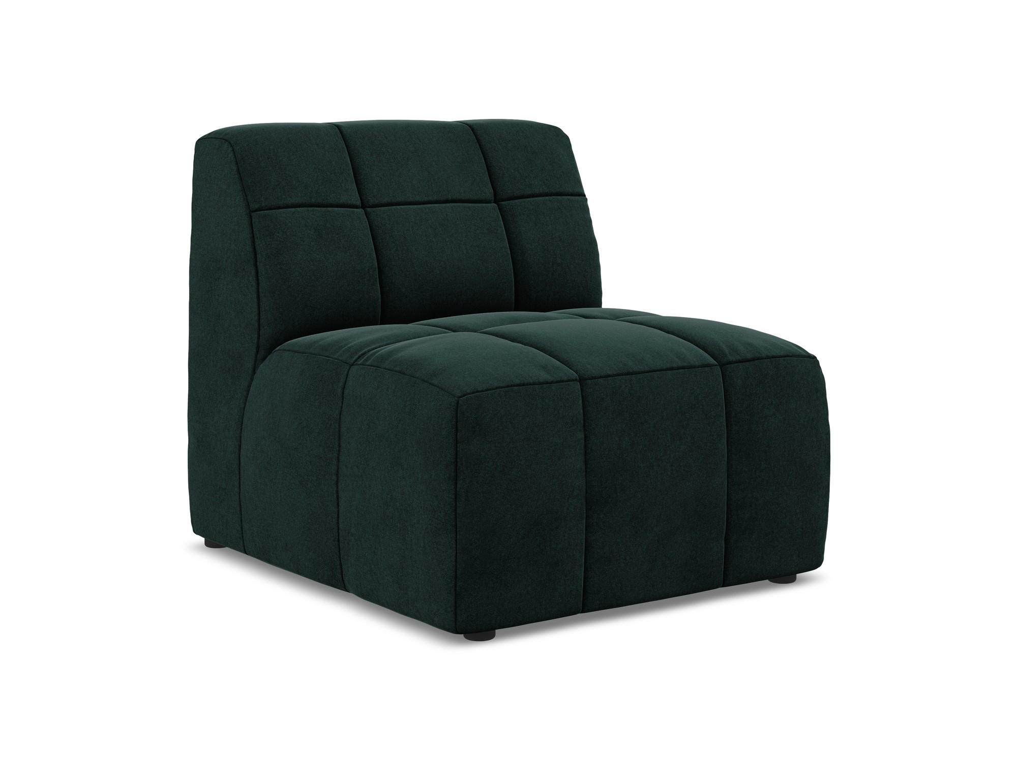 SOFAELEMENT Samt Stoff Grün - Salbeigrün/Schwarz, Holzwerkstoff/Kunststoff (75/77/90cm) - Makamii