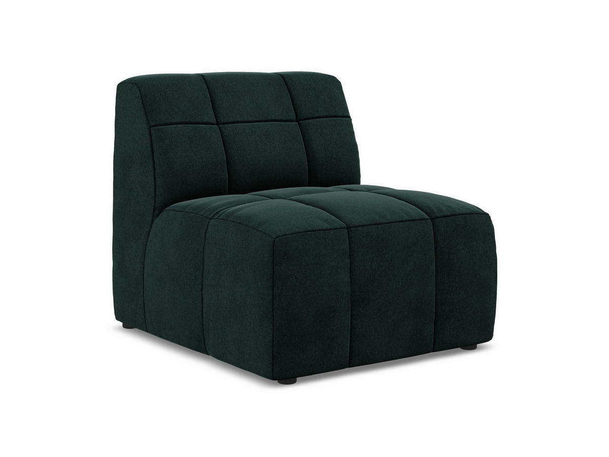 SOFAELEMENT Samt Stoff Grün - Salbeigrün/Schwarz, Holzwerkstoff/Kunststoff (75/77/90cm) - Makamii