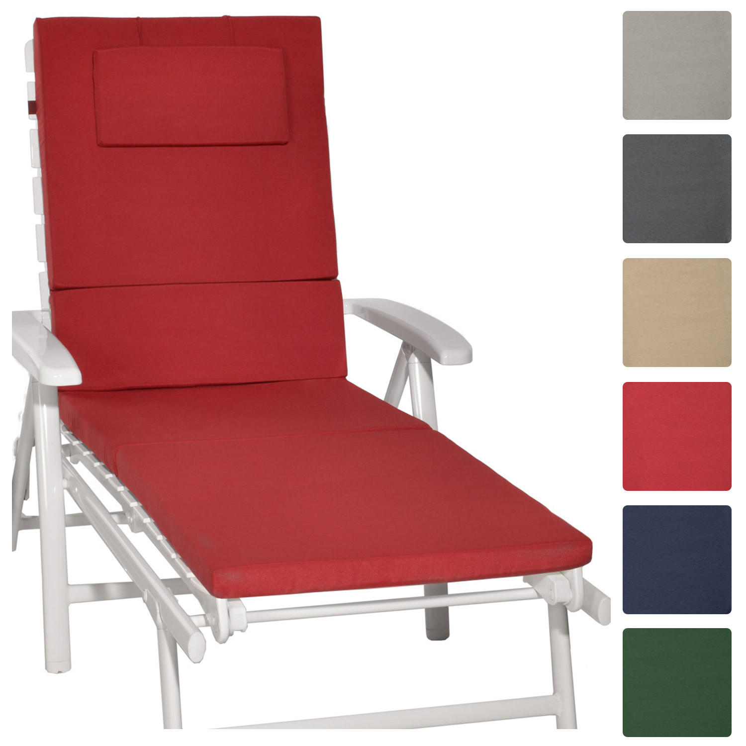 Beautissu Rollliegenauflage Rot 60x5x200 cm