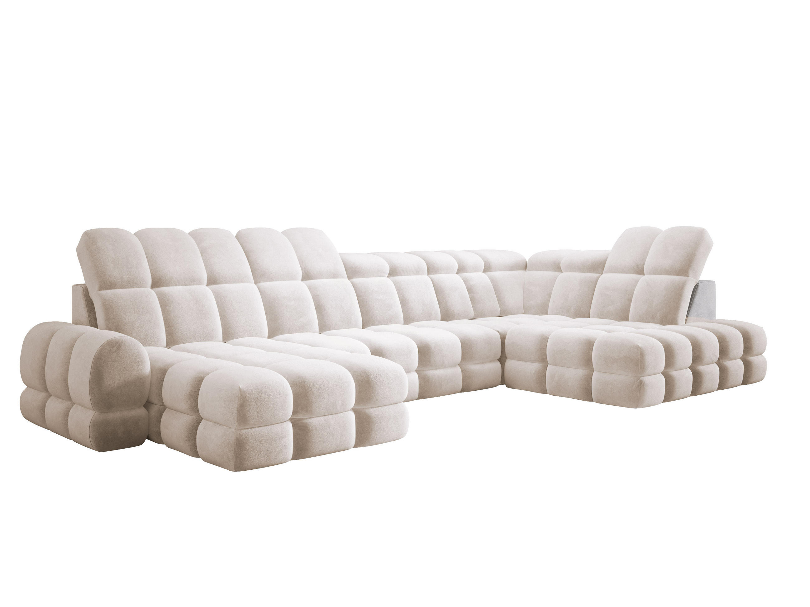 ECKSOFA TOLLO Salvador-stoff U-form 400x217x105 cm creme - Creme, Holz/Textil (217/400cm) - DomoHome