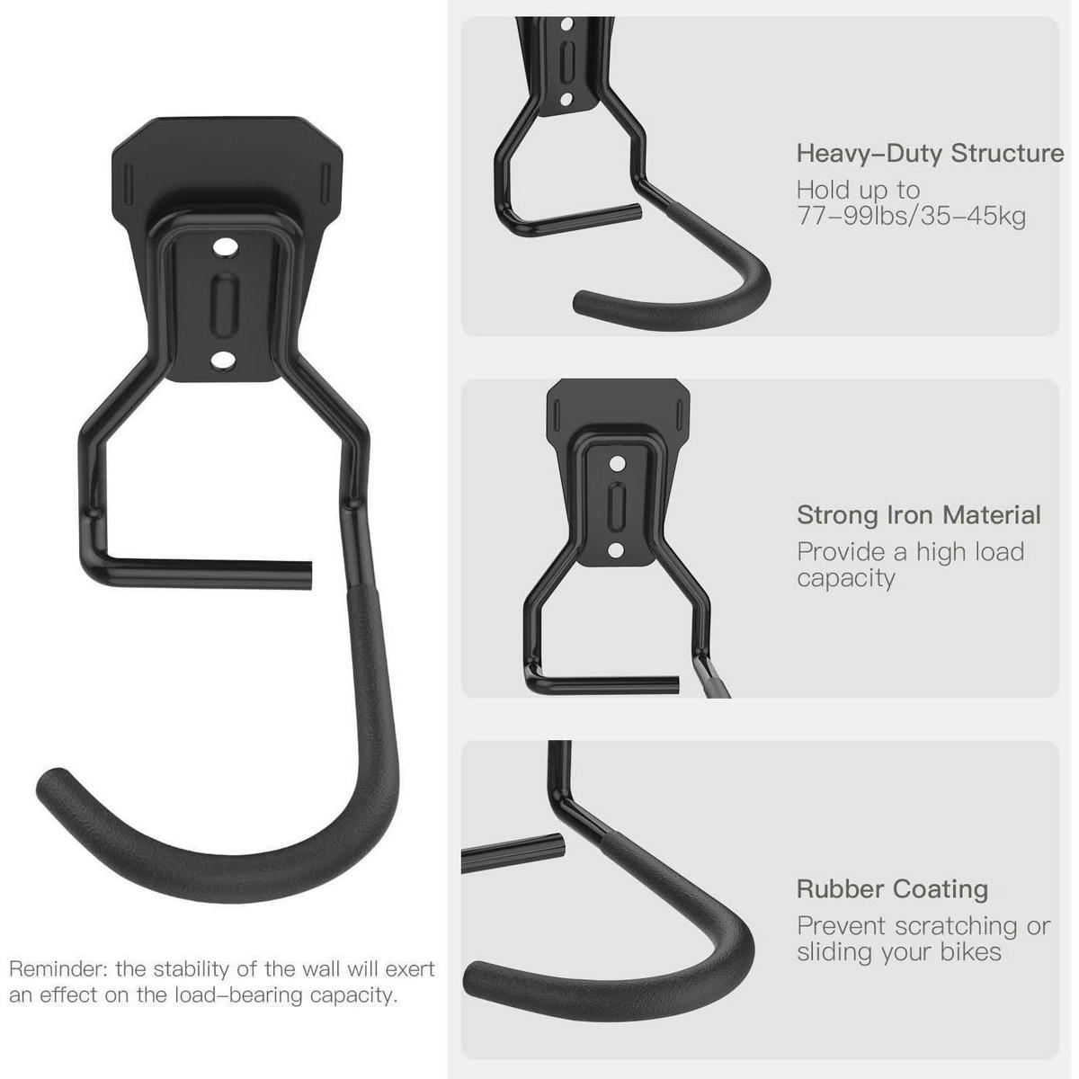 FAHRRADHALTERUNG 6-teiliges Set L-Form Schwarz - Schwarz, Metall (12/11/14cm)