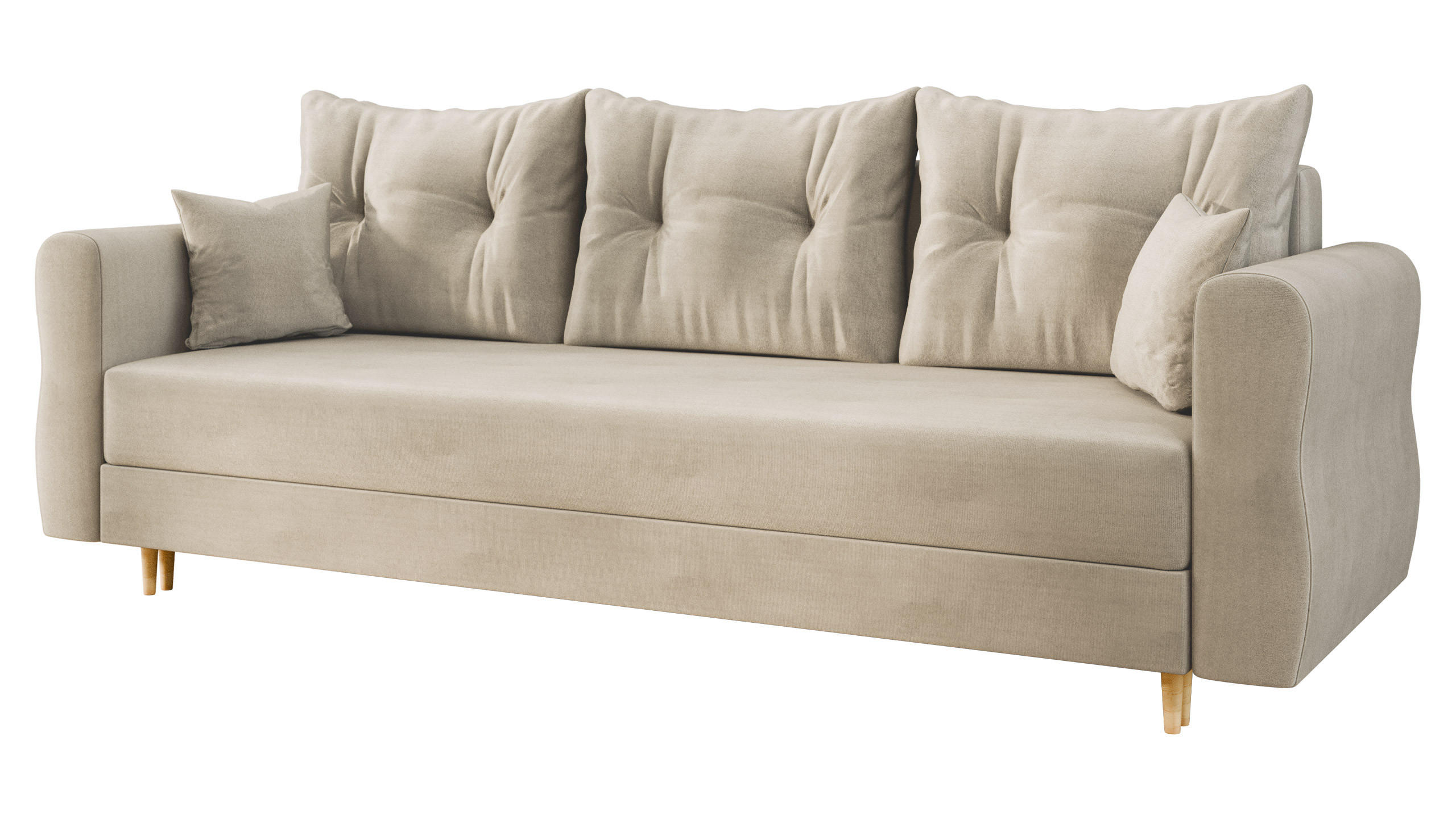 SCHLAFSOFA Zako S 3 - Beige/Naturfarben, Holz/Textil (231/85/77cm) - MIRJAN24
