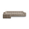 ECKSOFA links Kendal aus strukturiertem Stoff dunkelbeige 6 Sitzplätze - Mokka, Textil (231/332cm) - Micadoni